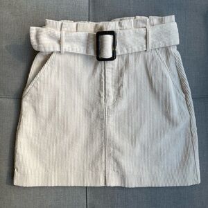 ZARA TRF Collection Belted Mini Corduroy Skirt